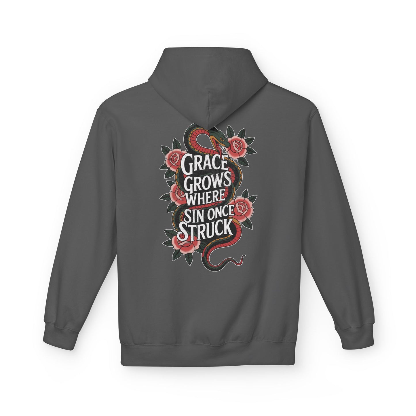"Grace Grows Where Sin Once Struck" - Hoodie (Romans 5:20)