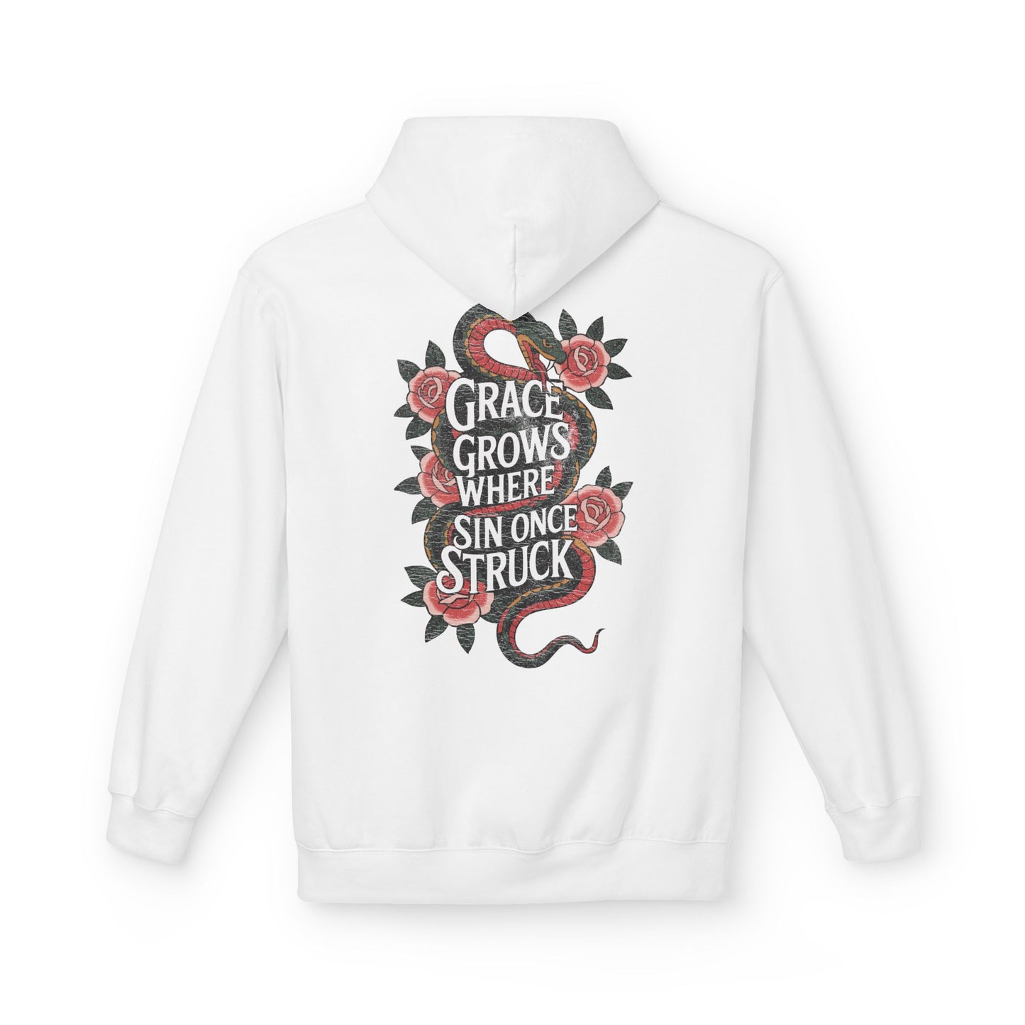"Grace Grows Where Sin Once Struck" - Hoodie (Romans 5:20)