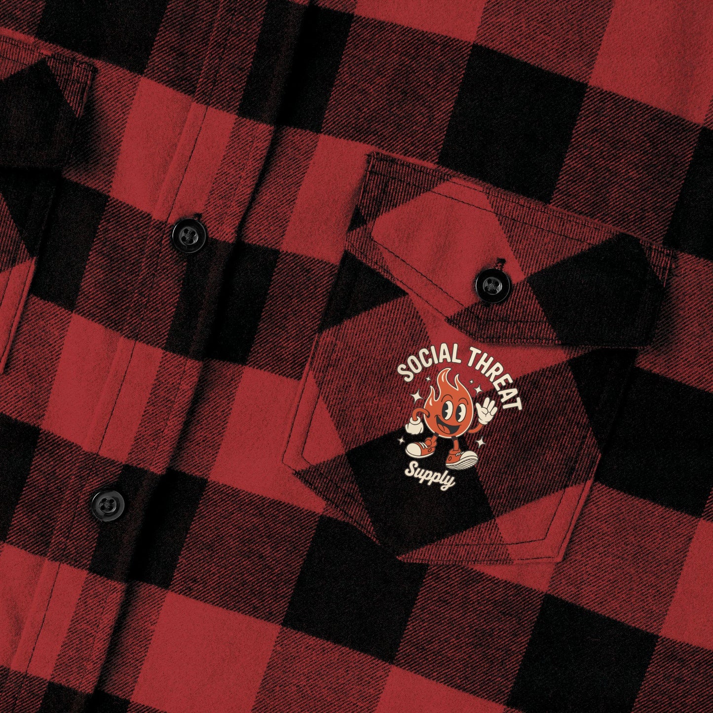 Social Threat Lighthouse Flannel – Vintage-Inspired Flame Logo & Nautical Back Print (Isaiah 58:8)