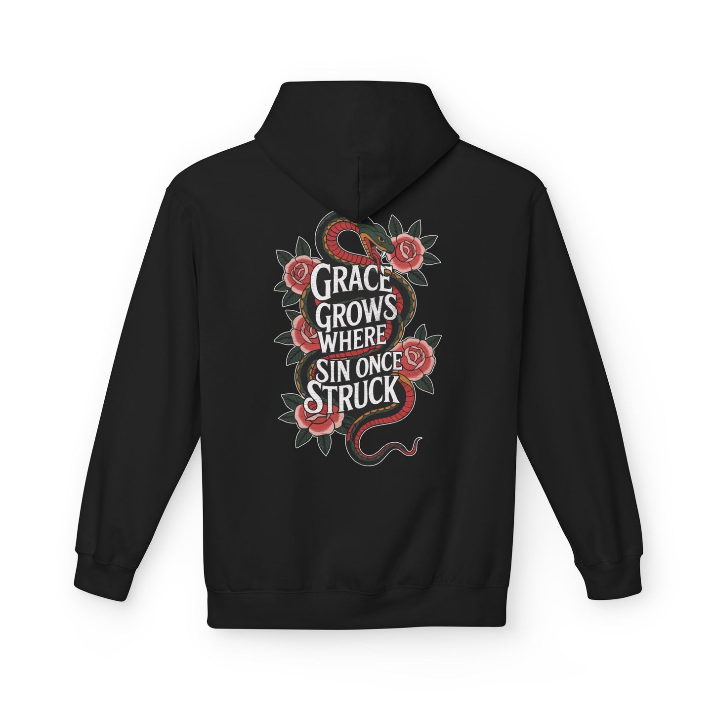 "Grace Grows Where Sin Once Struck" - Hoodie (Romans 5:20)