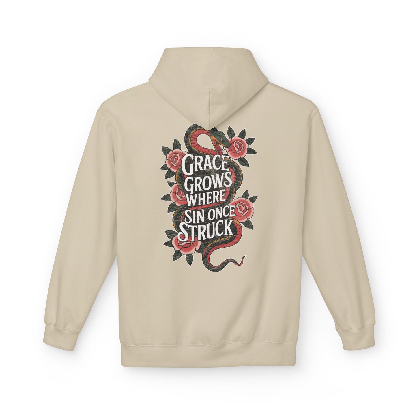 "Grace Grows Where Sin Once Struck" - Hoodie (Romans 5:20)