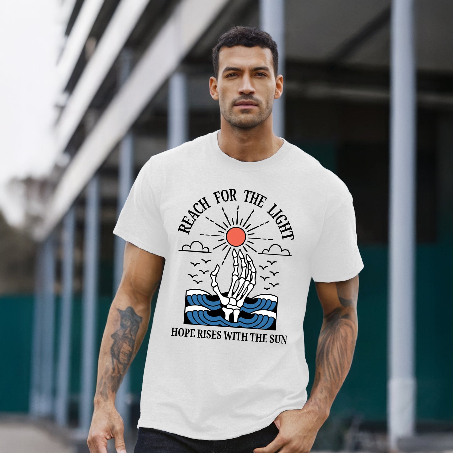"Reach for the Light" - Hope Rises With The Sun Shirt | Daytime Version (Lamentations 3:22–23)
