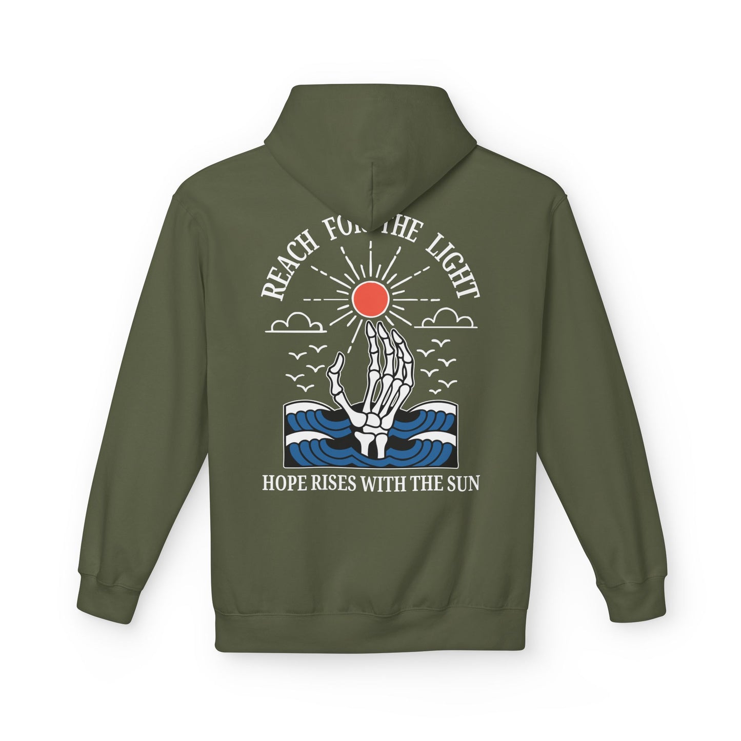 "Reach for the Light" – Hope Rises With The Sun Hoodie | Day Version (John 8:12)