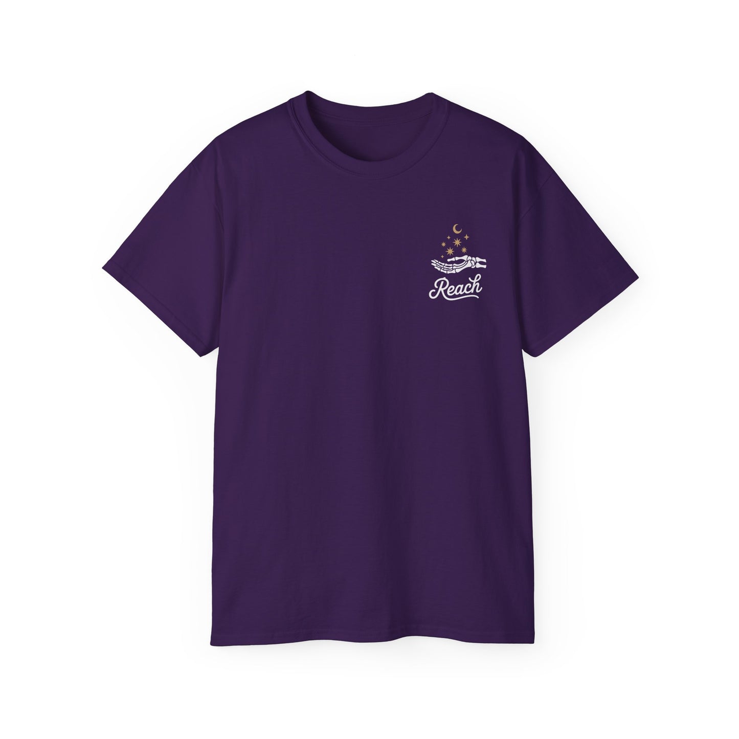 "Reach for the Light" – Skeleton Hand & Moon Shirt | Nighttime Version (John 8:12)