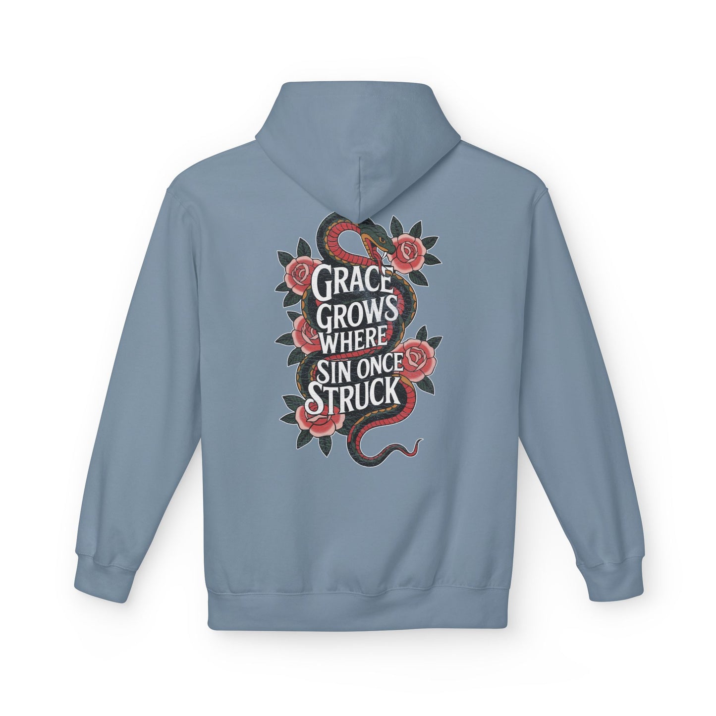 "Grace Grows Where Sin Once Struck" - Hoodie (Romans 5:20)