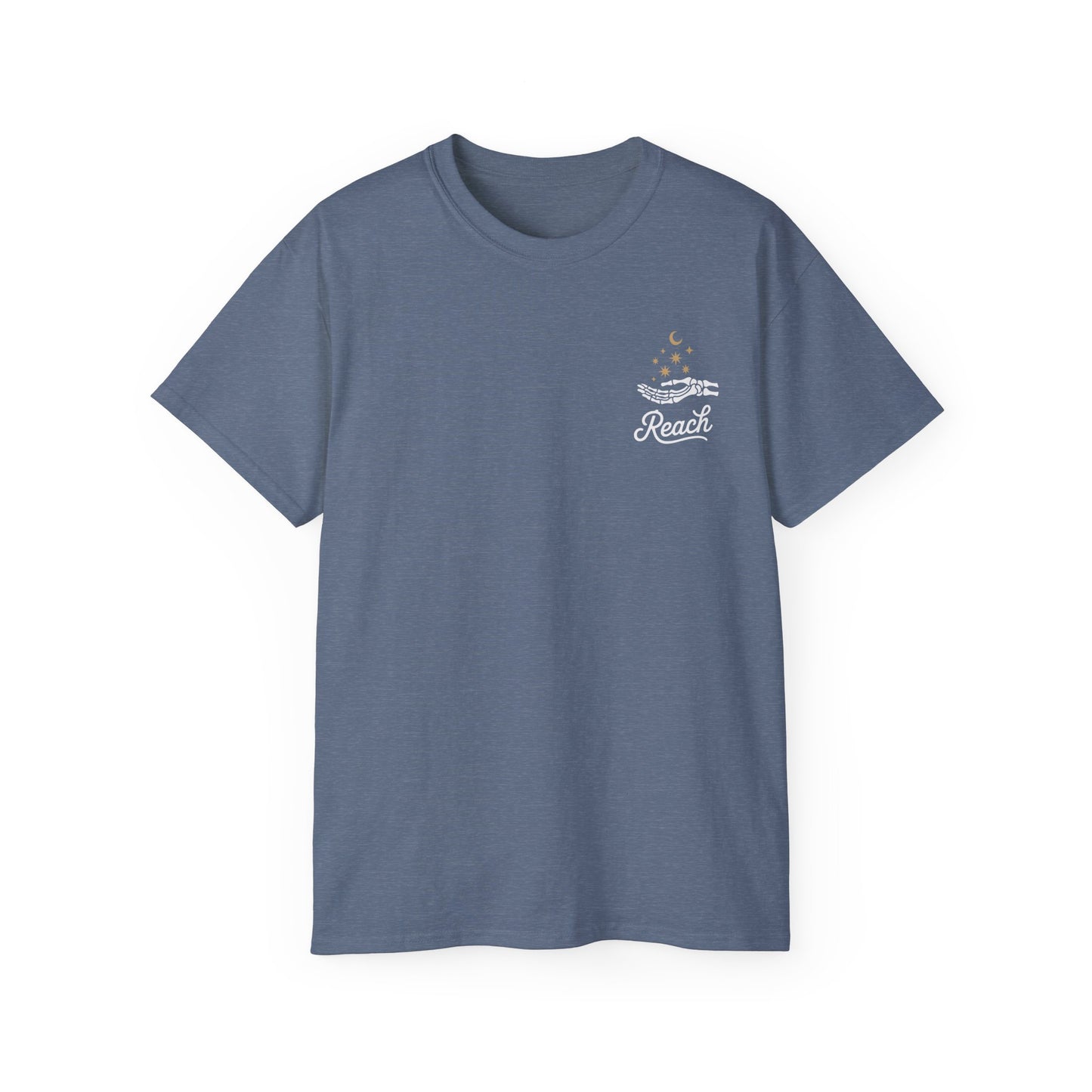 "Reach for the Light" – Skeleton Hand & Moon Shirt | Nighttime Version (John 8:12)