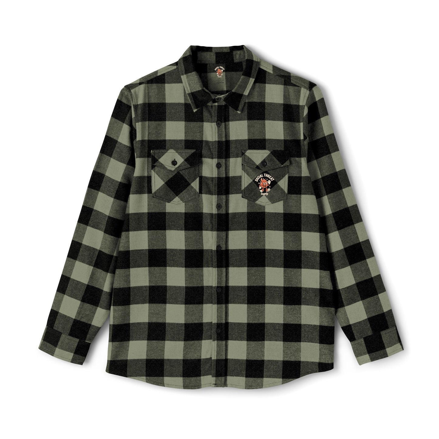Social Threat Lighthouse Flannel – Vintage-Inspired Flame Logo & Nautical Back Print (Isaiah 58:8)
